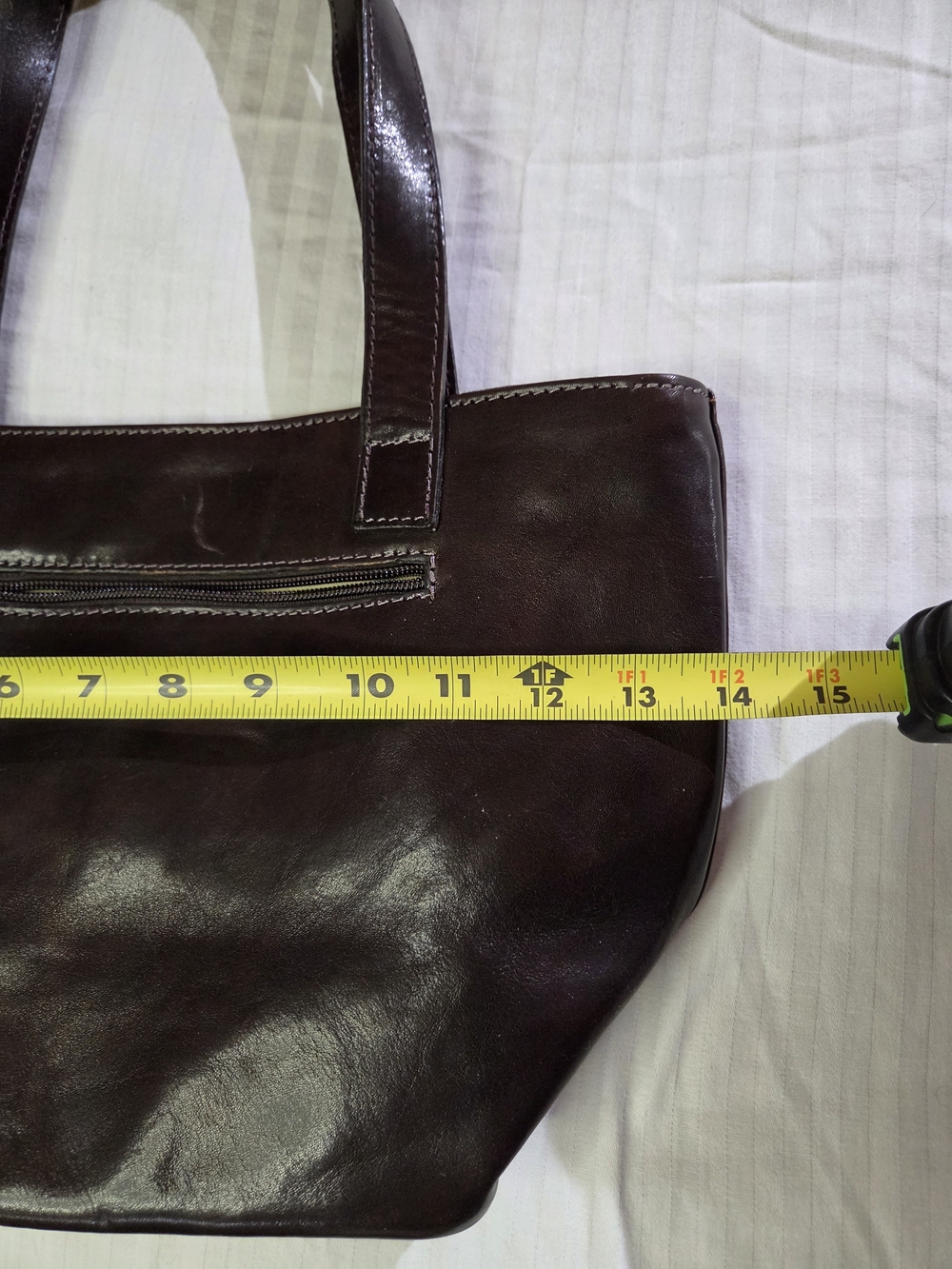 VINTAGE T Nobile Dark Brown Italian Leather Handbag MADE in ITALY. - Picture 10 of 11